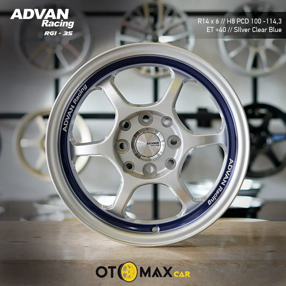 Velg Mobil Advan Racing RG1-35 Ring 14 Silver Clear Blue