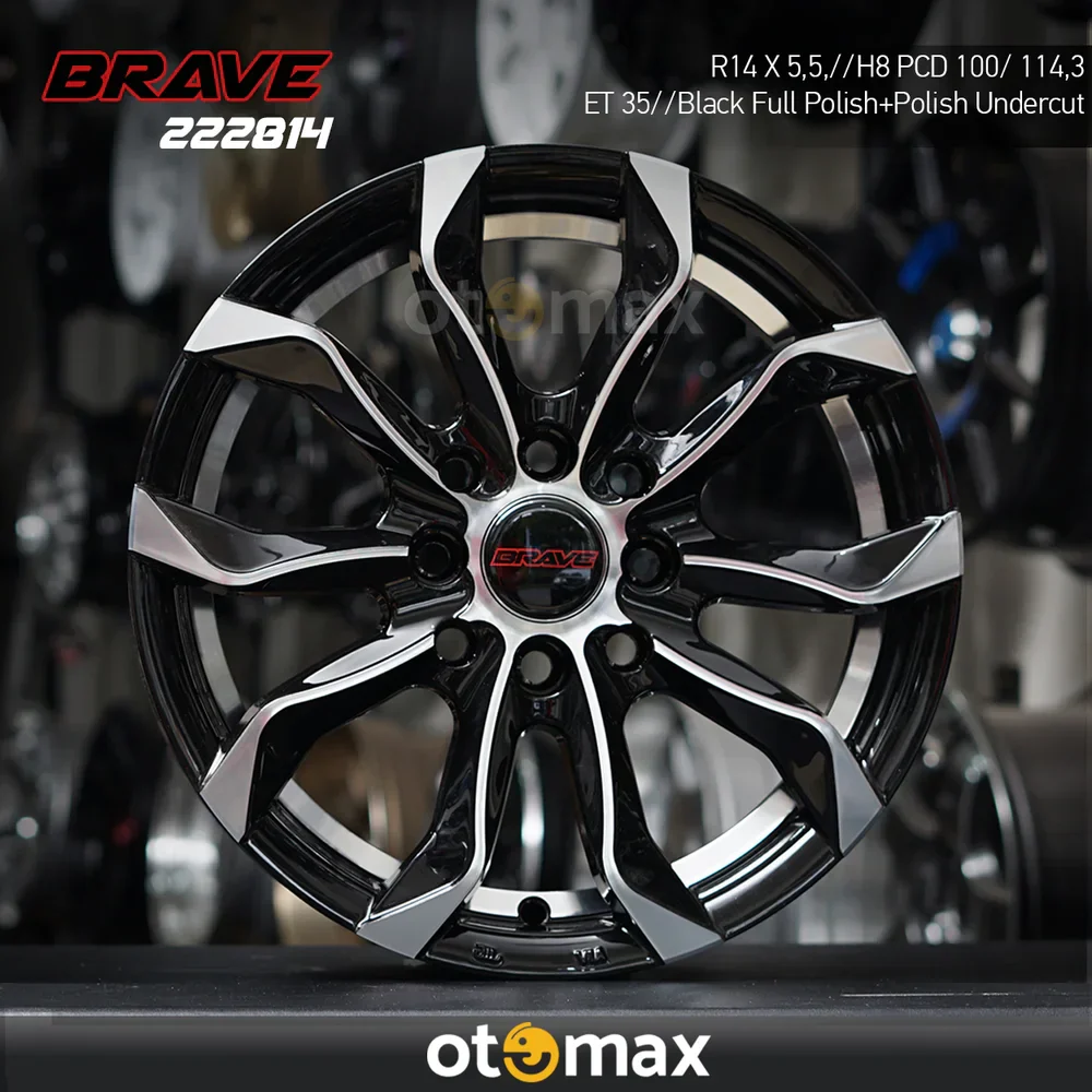 Velg Mobil Brave 222814 Ring 14 Black Full Polish Polish Undercut