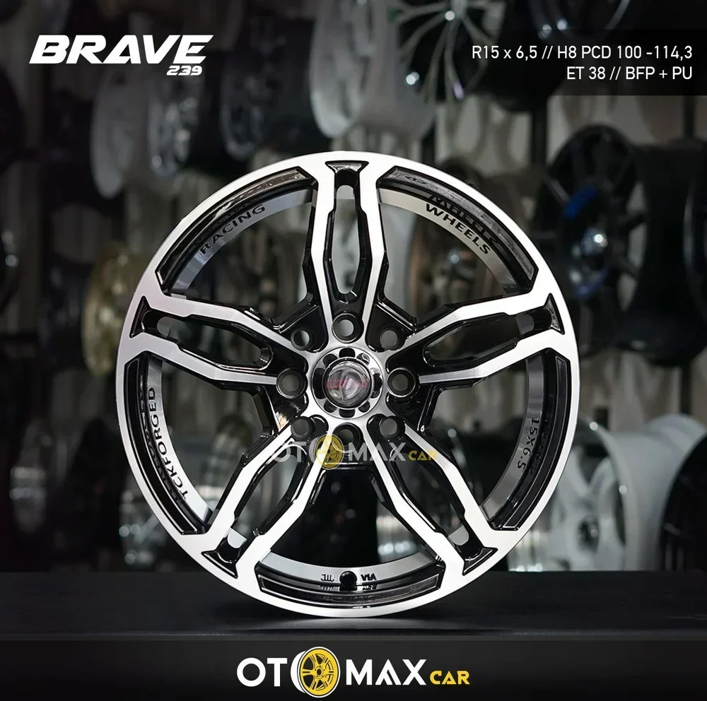 Velg Mobil Brave 238 Ring 15 Black Full Polish Polish Undercut