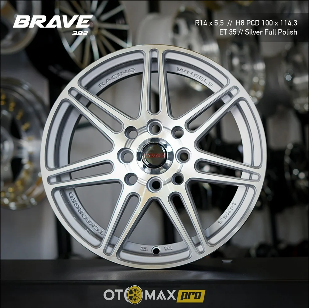 Velg Mobil Brave 382 Ring 14 Silver Full Polish