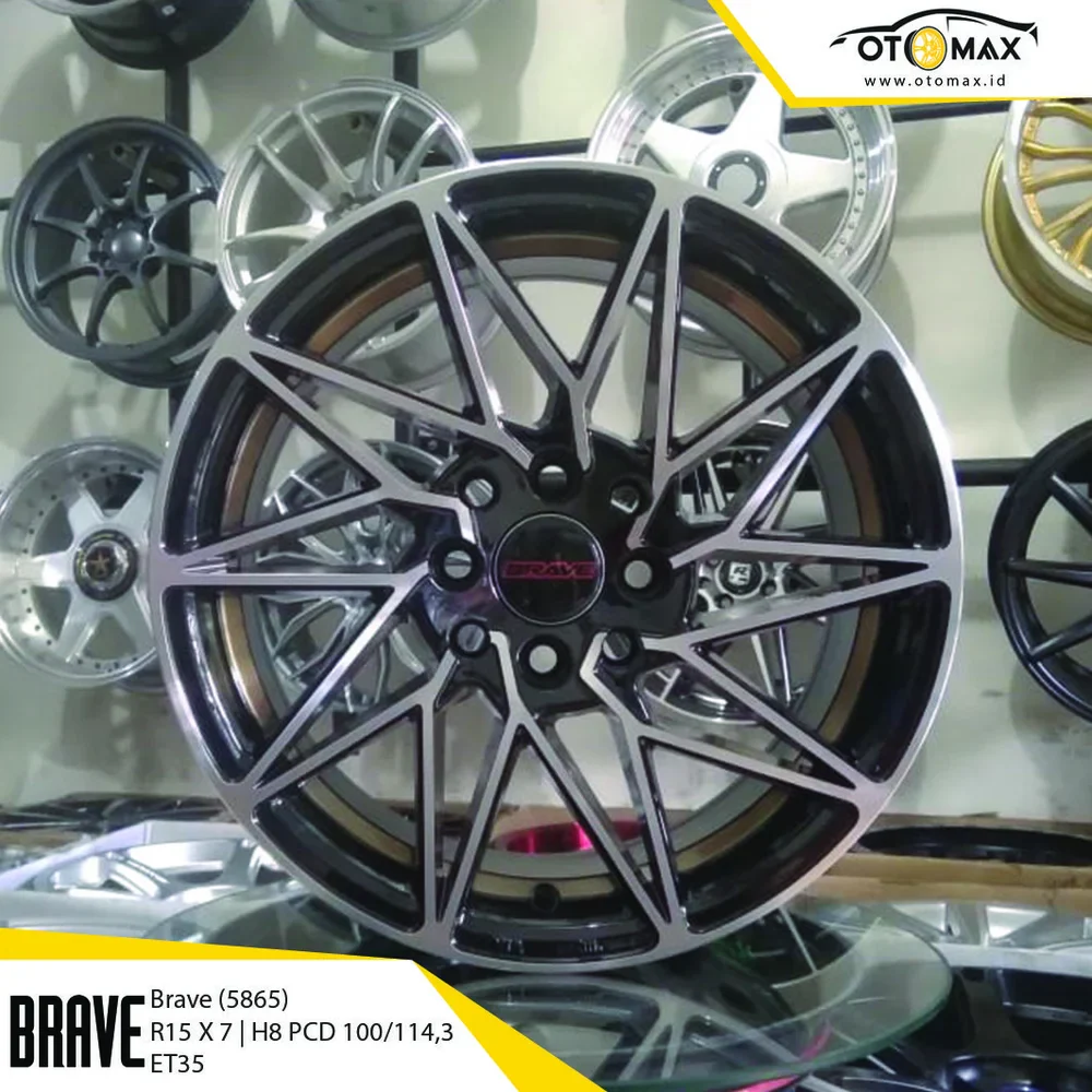 Velg Mobil Brave 5865 Ring 15 Black Full Polish