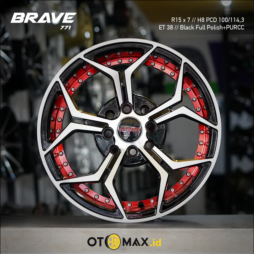 Velg Mobil Brave 771 Ring 15 Black Full Polish PURCC