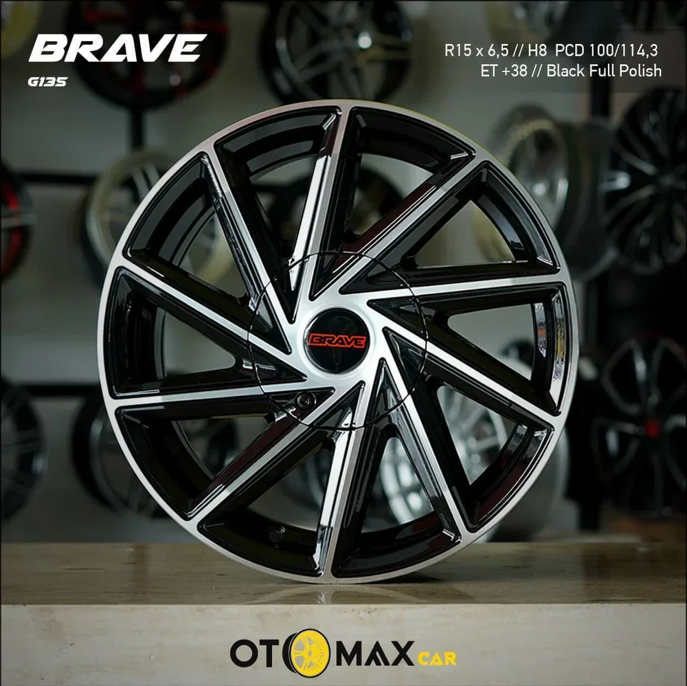 Velg Mobil Brave G135 Ring 15 Black Full Polish