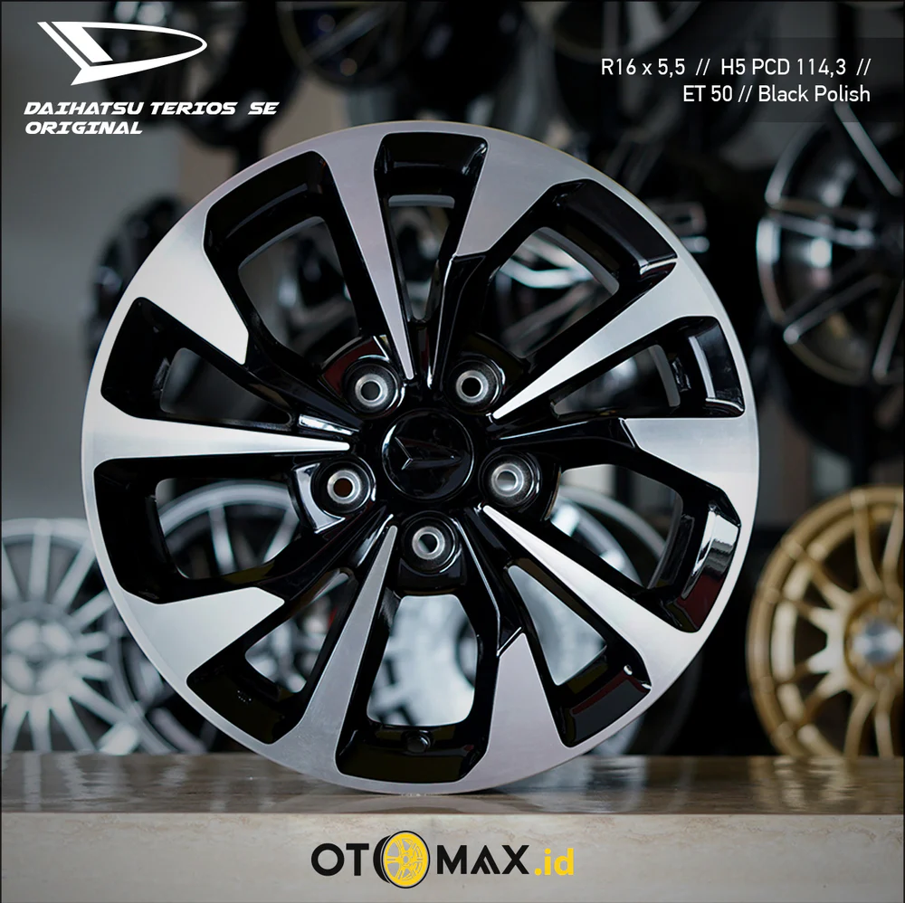 Velg Mobil Daihatsu Terios SE Ring 16 Black Polish Original