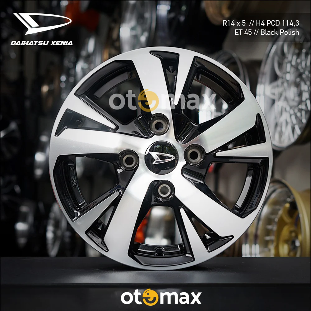 Velg Mobil Daihatsu Xenia Sporty Ring 14 Black Polish