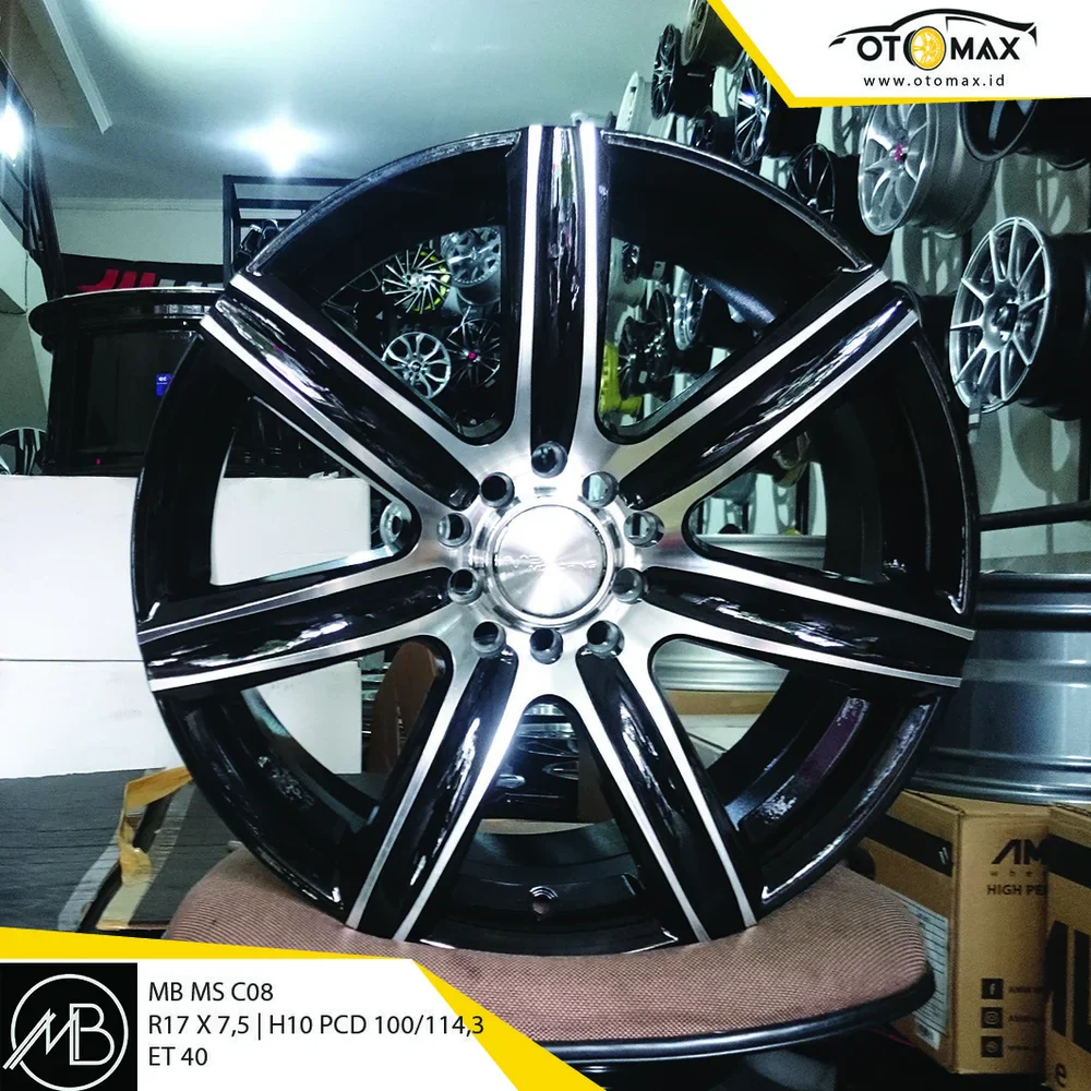 Velg Mobil MB MS C08 Ring 17 Original Gloss Black Macined Face