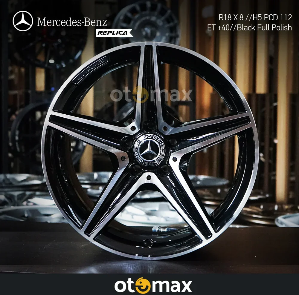 Velg Mobil Mercedes Benz AMG C63 Ring 18 Black Full Polish