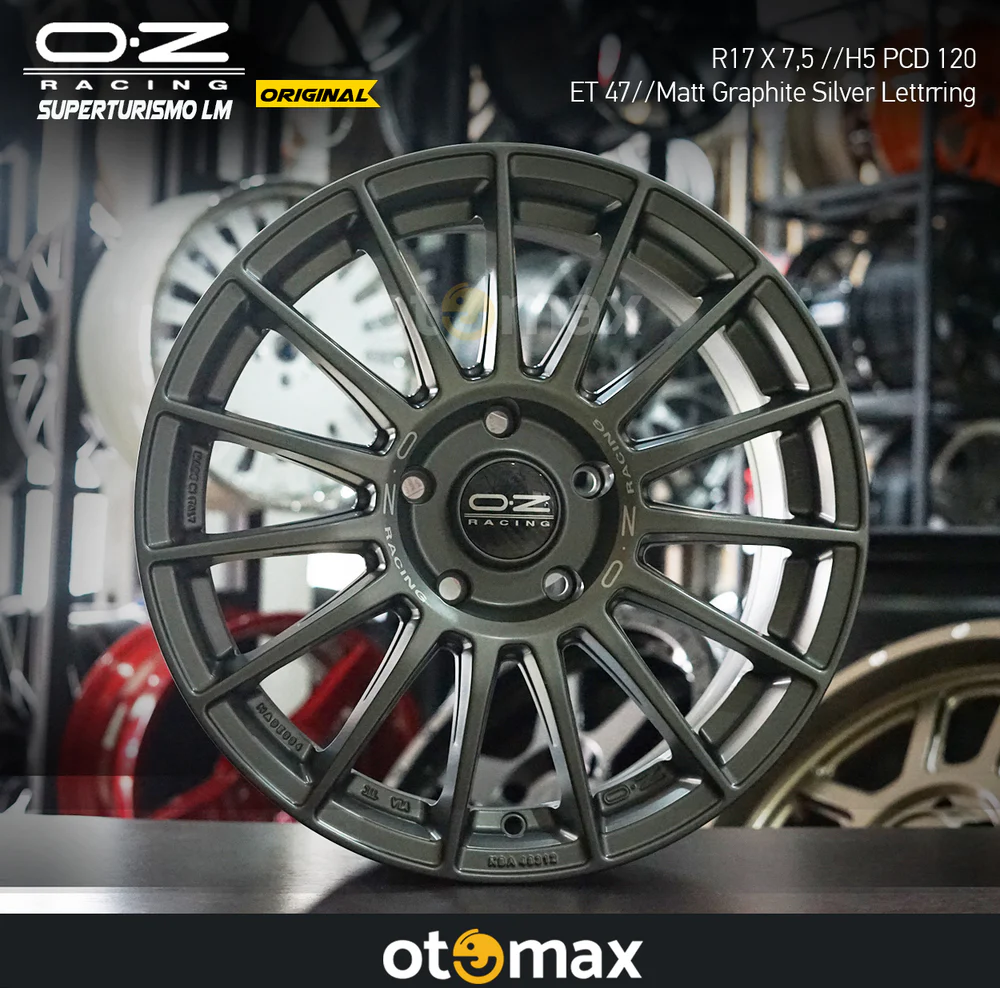Velg Mobil Oz Original Superturismo LM Ring 17 Matt Graphite Silver LetteRing