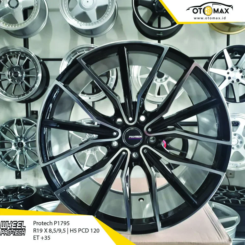 Velg Mobil Protech P1795 Ring 19 Black Full Polish