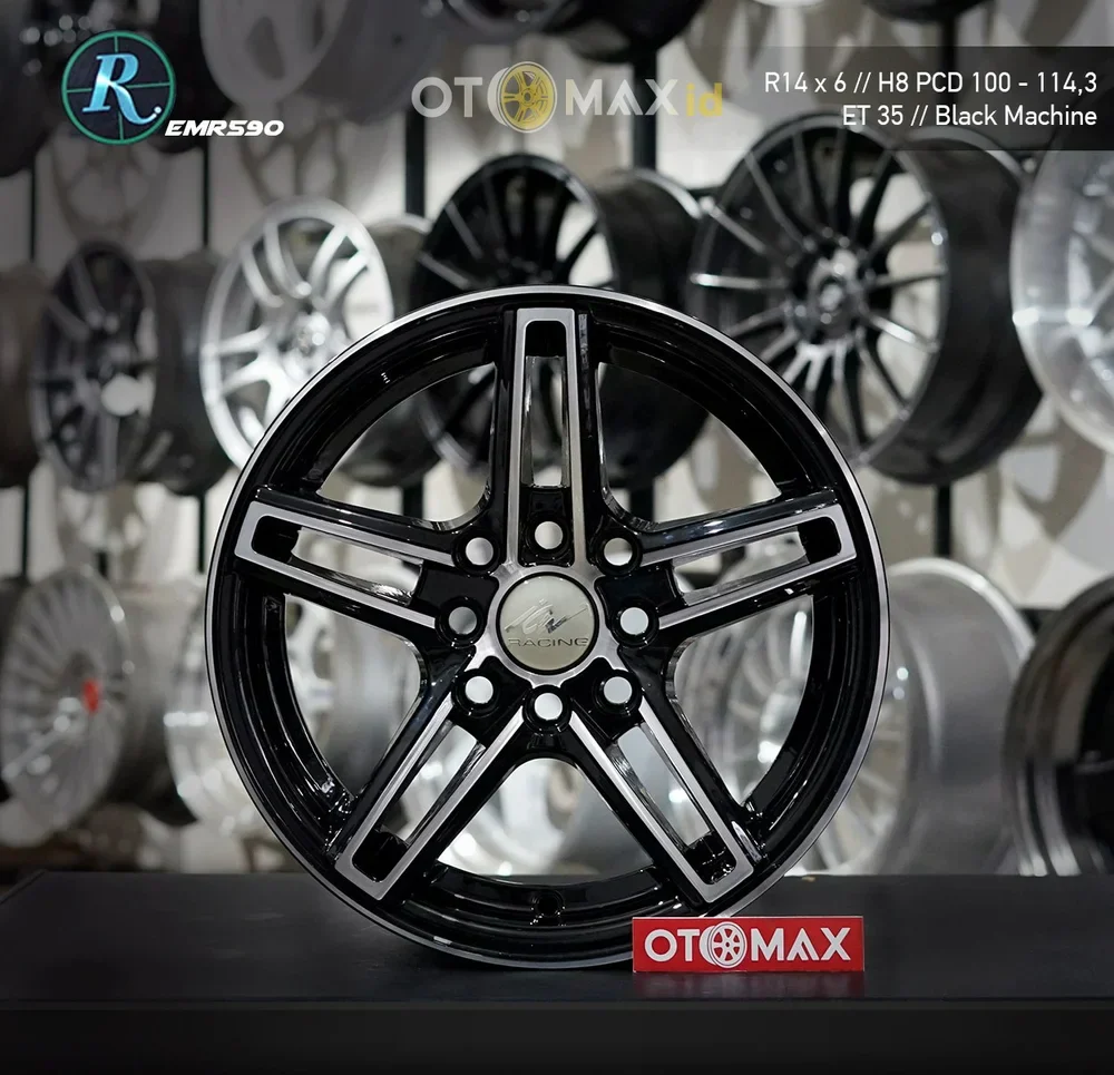 Velg Mobil Racing EMR590 Ring 14 Black Machine
