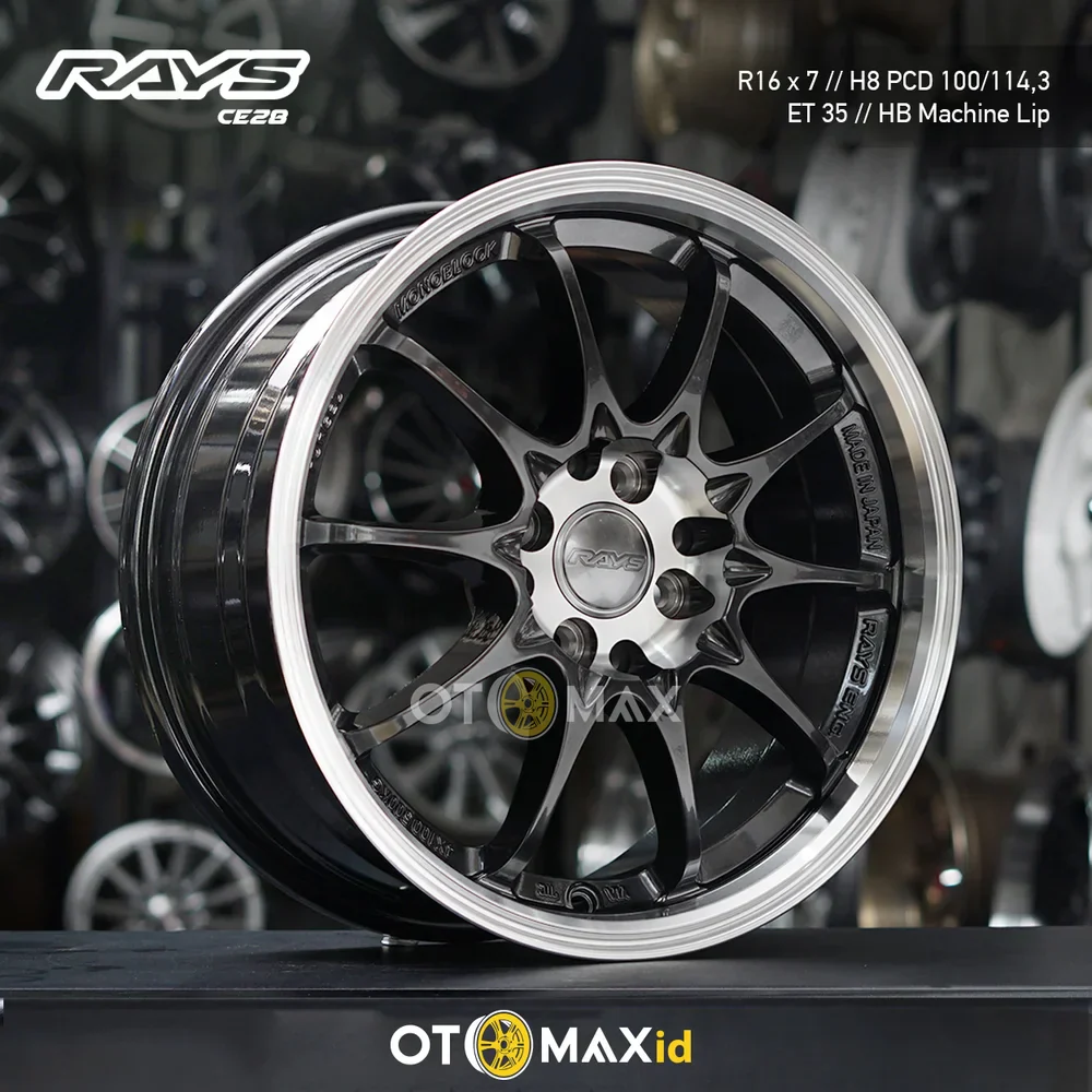 Velg Mobil Rays Ring 16 Hyper Black Machine Lip