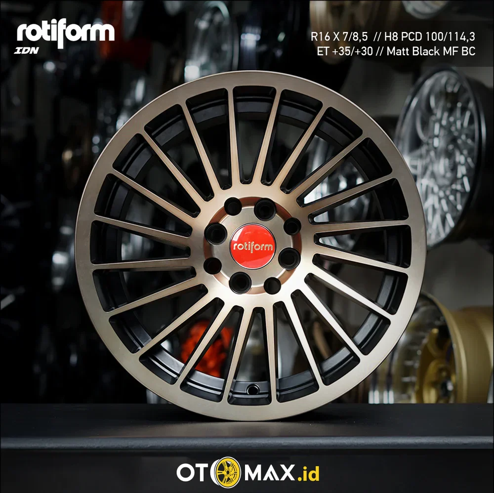 Velg Mobil Rotiform IND Ring 16 Matt Black Machine Face Bronze Coating
