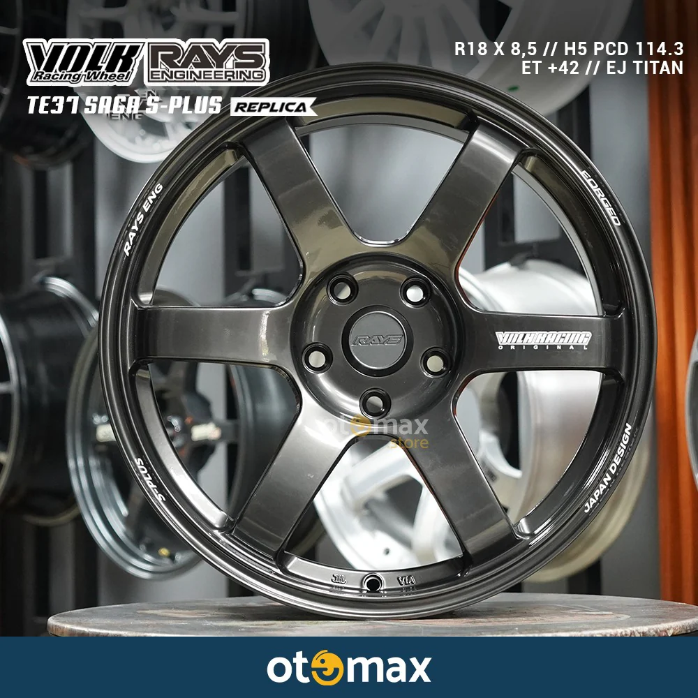 Velg Mobil Volk Rays TE37 Saga S Plus Ring 18 EJ Titan