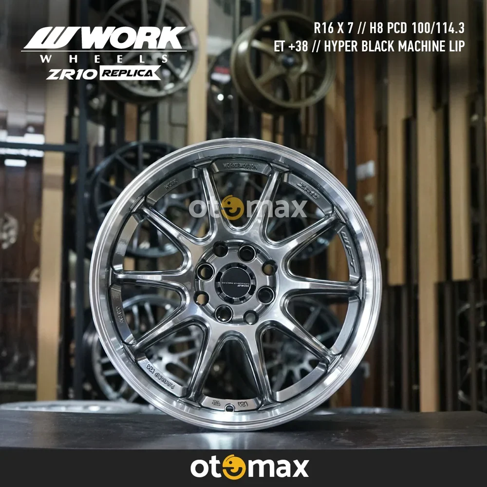 Velg Mobil Work Emotin ZR10 Ring 16 Hyper Black Machine Lip